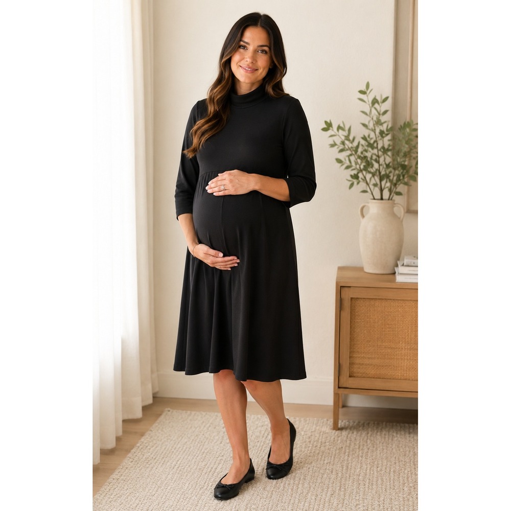Isabella Oliver Maternity Mock Neck Dress Career Office Bump Friendly Stretch
